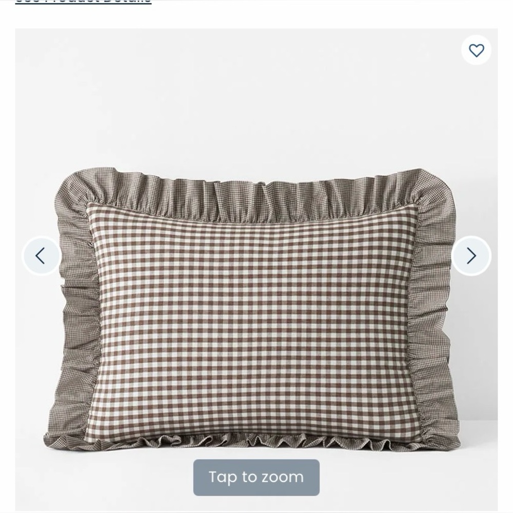The Company store Gingham Ruffled Pillow Sham-King size